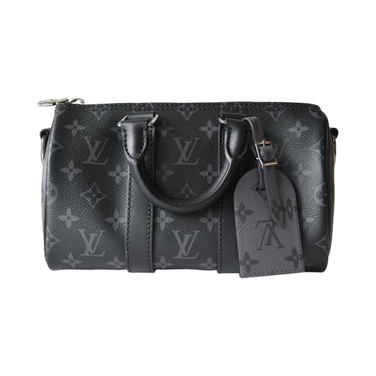 Louis Vuitton Monogram Keepall Bandouliere 25 Dark Grey Black