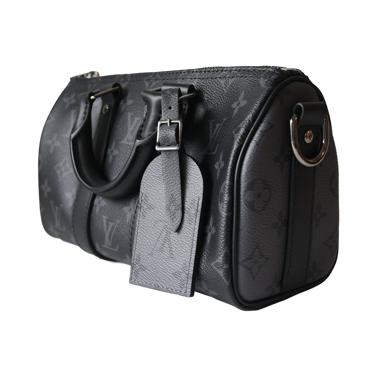 Louis Vuitton Monogram Keepall Bandouliere 25 Dark Grey Black