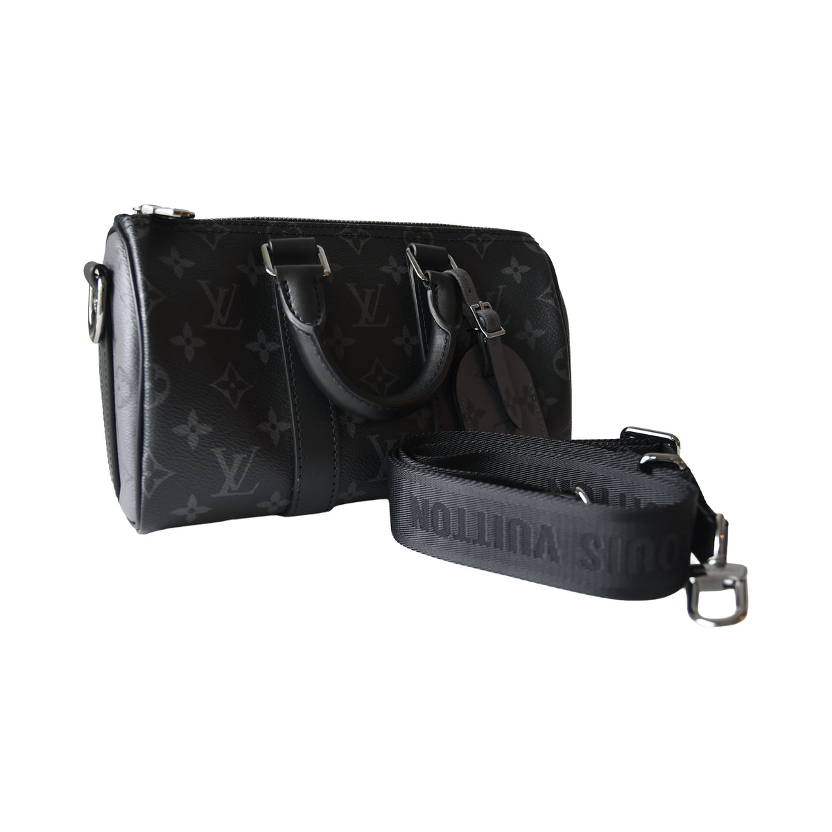 Louis Vuitton Monogram Keepall Bandouliere 25 Dark Grey Black