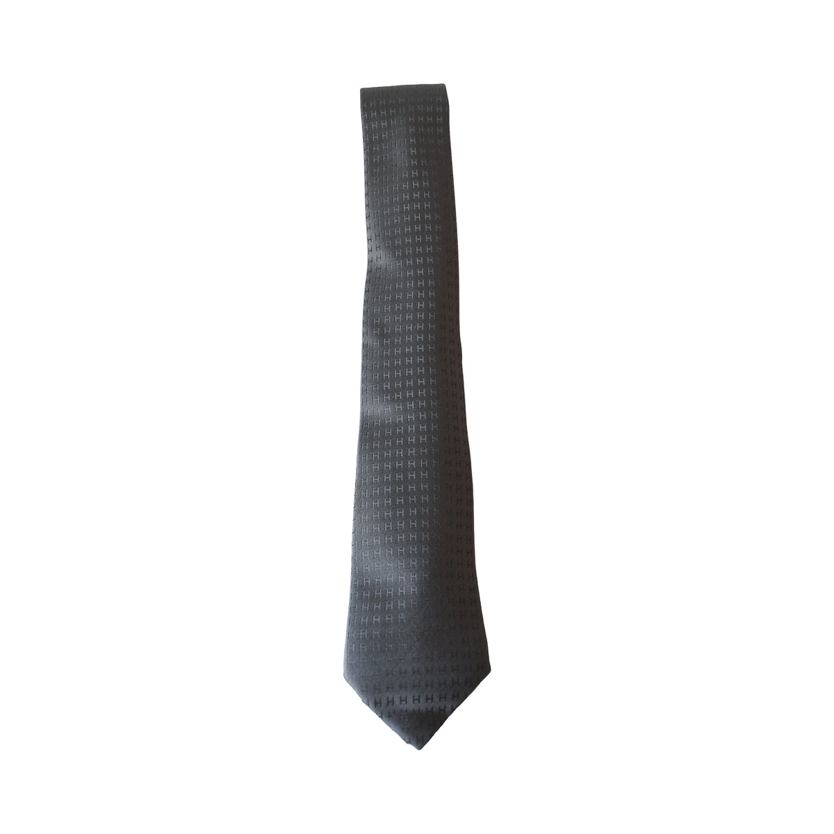 Hermes Cravate 7cm Faconnee H Tie Acier -Noblemars