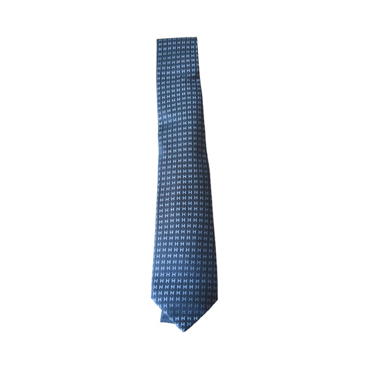 Hermes Cravate Faconnee Bico Tie Marine -Noblemars
