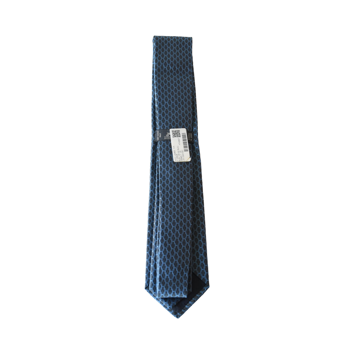 Hermes Soie Lourde 7cm H Coeur Bleu Grise -Noblemars