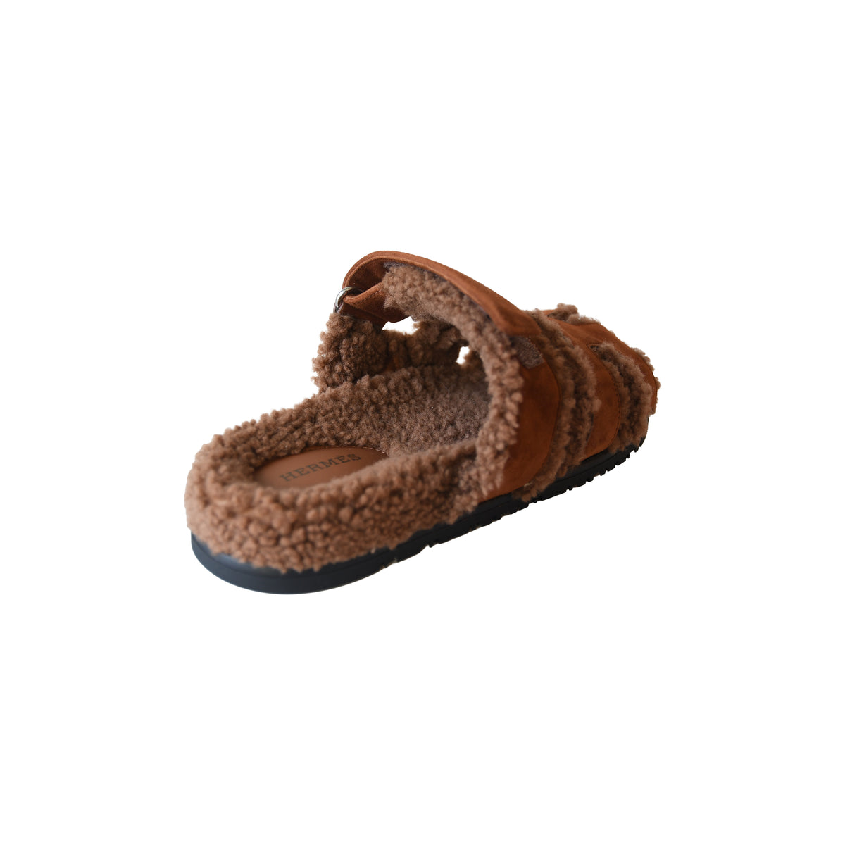Hermes Chypre Sandal Shearling Teddy Brown-NOBLEMARS