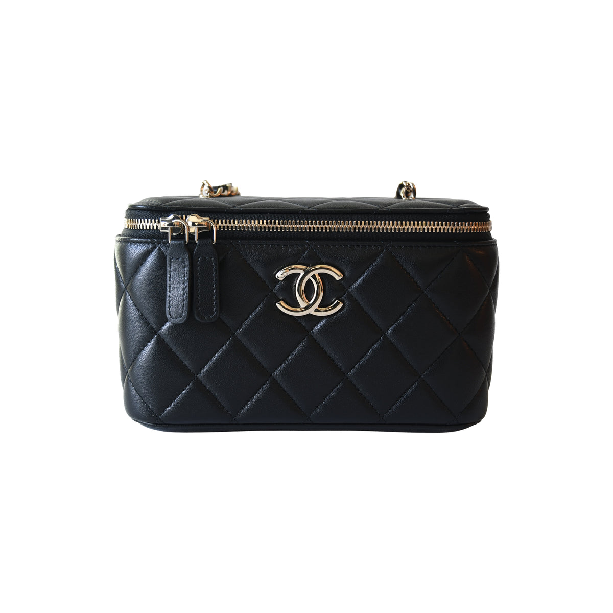 Chanel 26K Vanity Case With Chain Black-NOBLEMARS