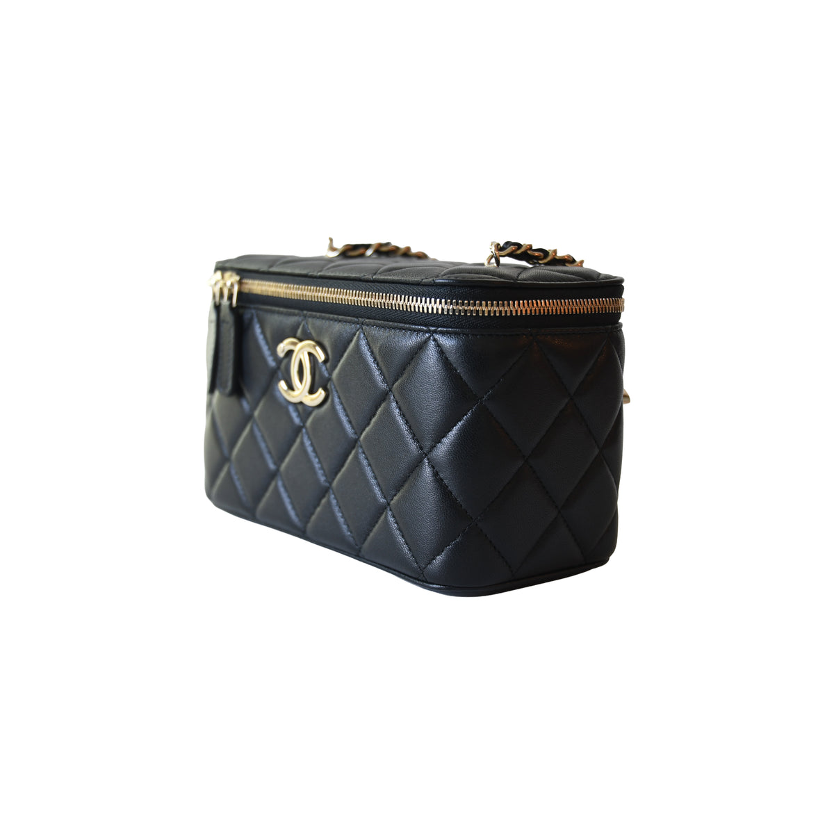 Chanel 26K Vanity Case With Chain Black-NOBLEMARS