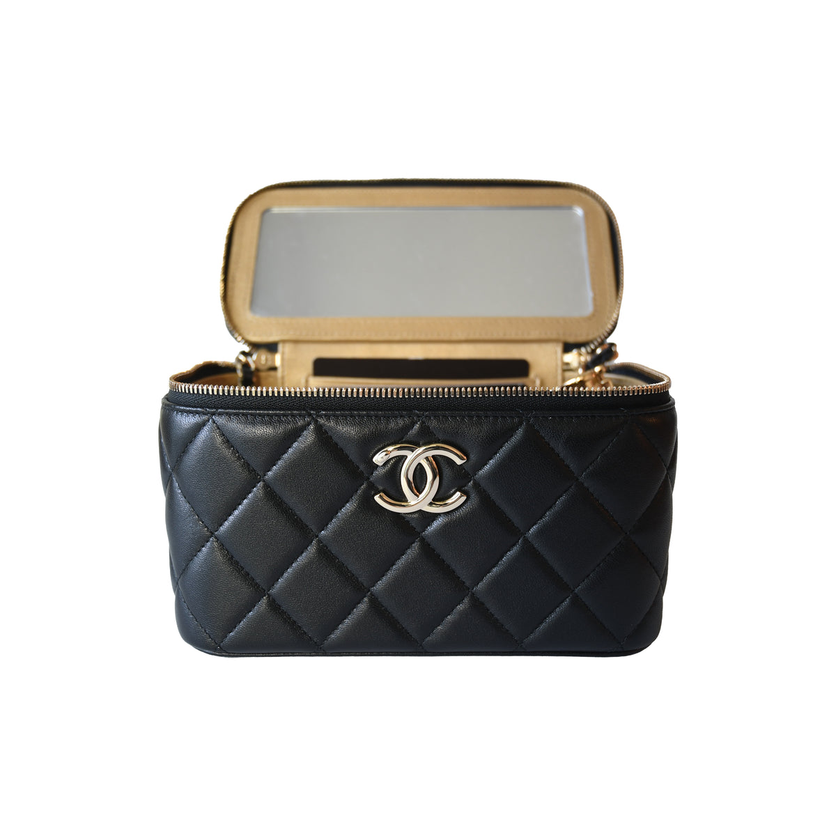 Chanel 26K Vanity Case With Chain Black-NOBLEMARS