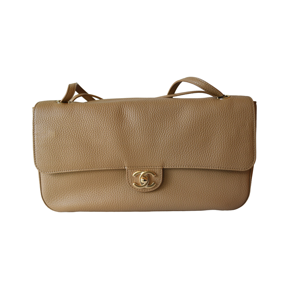 Chanel 26B Maxi Flap Bag Beige-NOBLEMARS