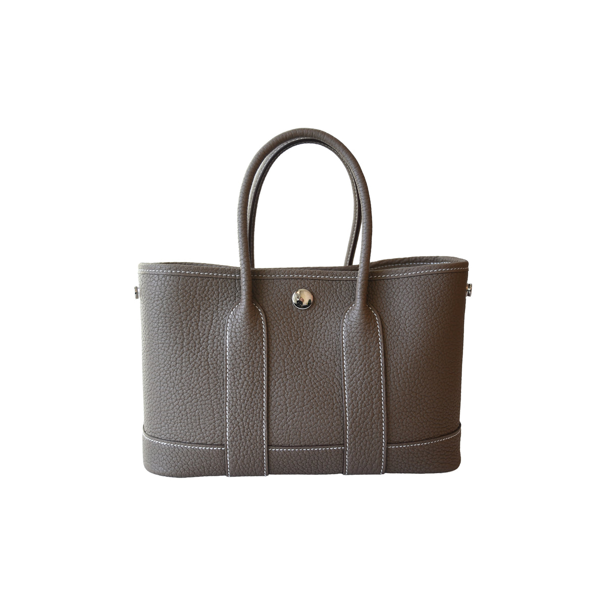 Hermes Neo Garden Party 23 Negonda Calfskin Etoupe-NOBLEMARS