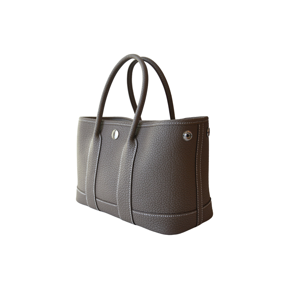 Hermes Neo Garden Party 23 Negonda Calfskin Etoupe-NOBLEMARS