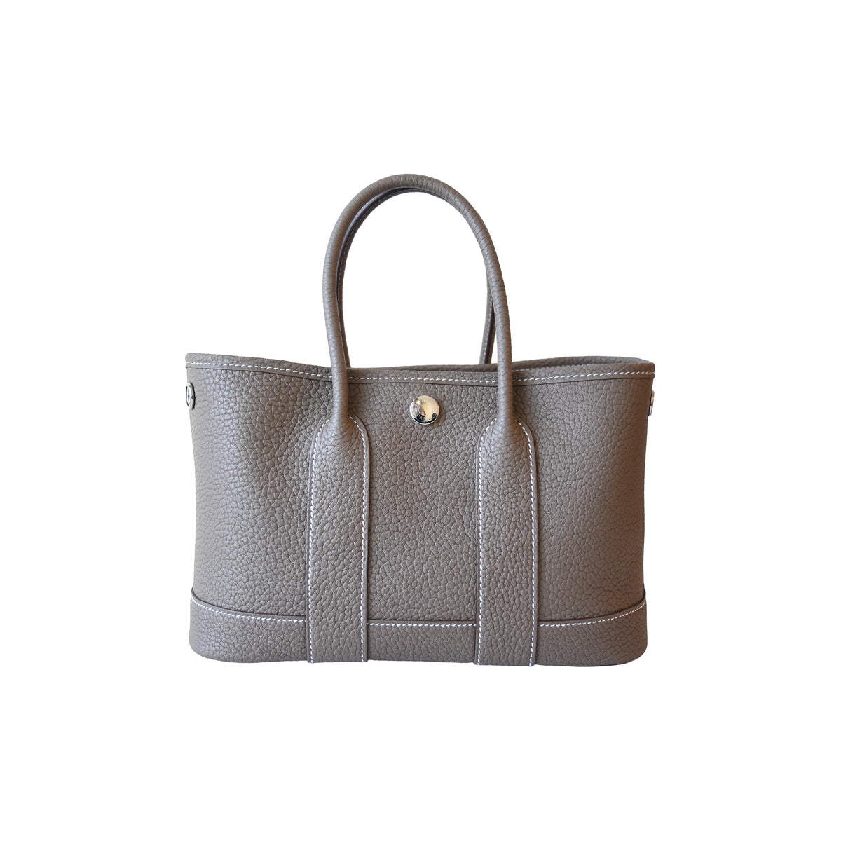 Hermes Neo Garden Party 23 Negonda Calfskin Etoupe-NOBLEMARS