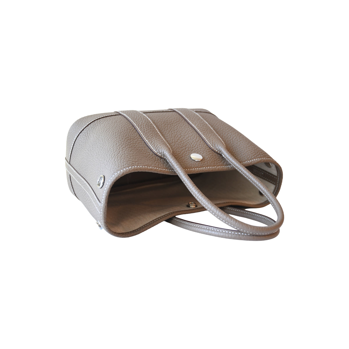 Hermes Neo Garden Party 23 Negonda Calfskin Etoupe-NOBLEMARS