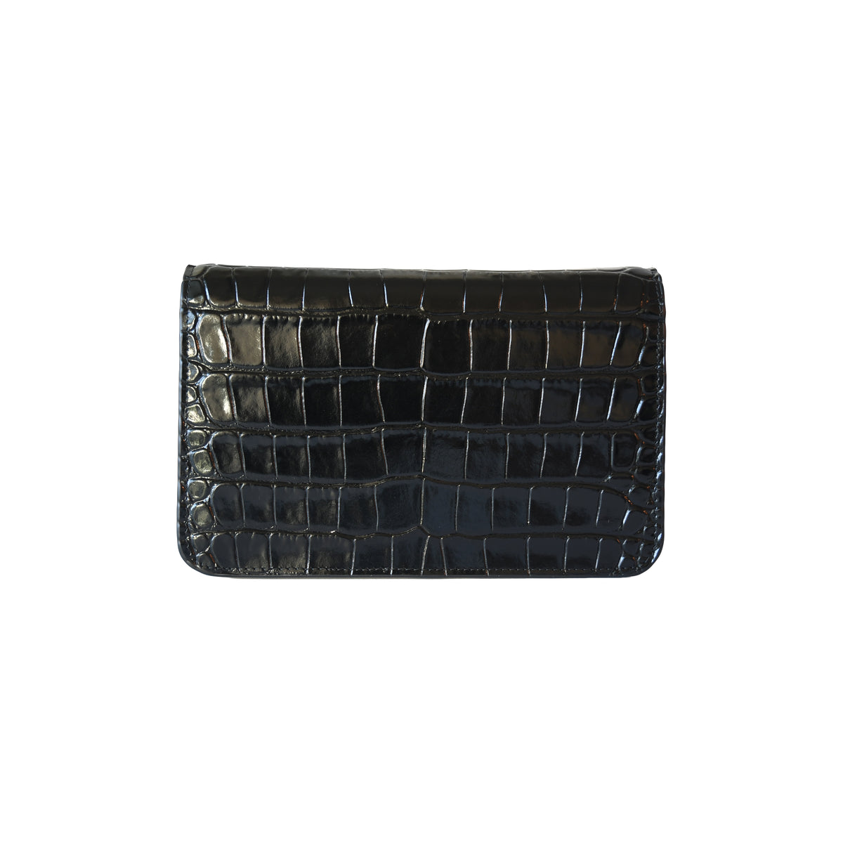 Chanel Crocodile Embossed Wallet on Chain Black-NOBLEMARS