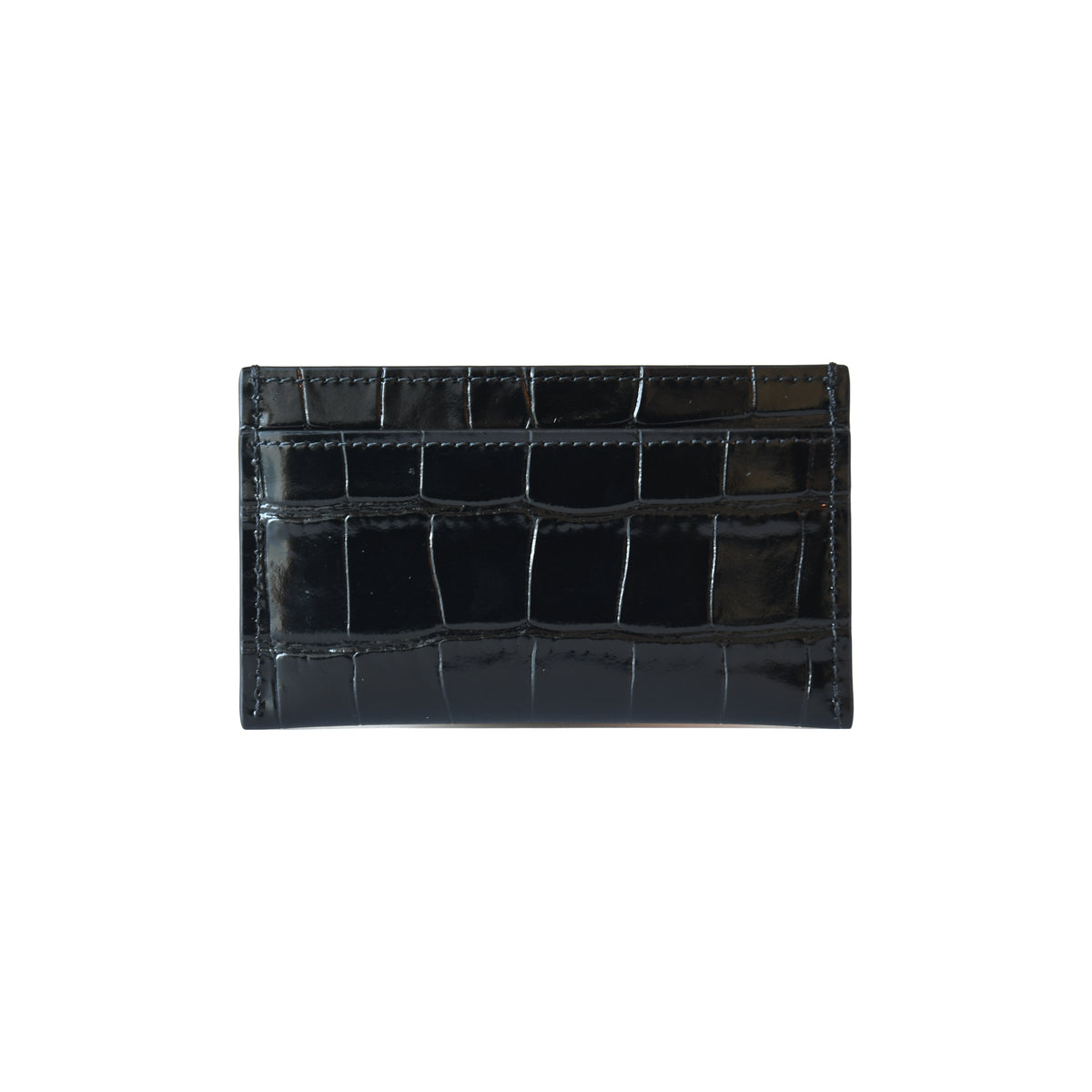 Chanel Crocodile Embossed Classic Card Holder Black-NOBLEMARS