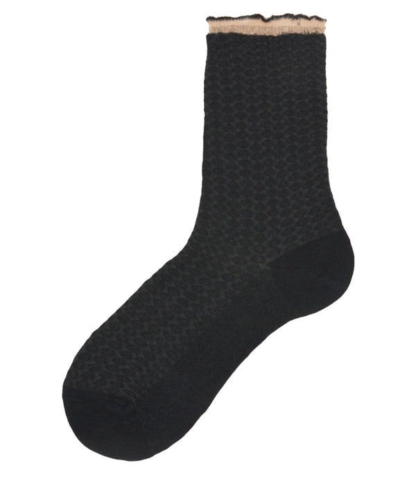Alto Milano Black Gilma Short Socks-NOBLEMARS