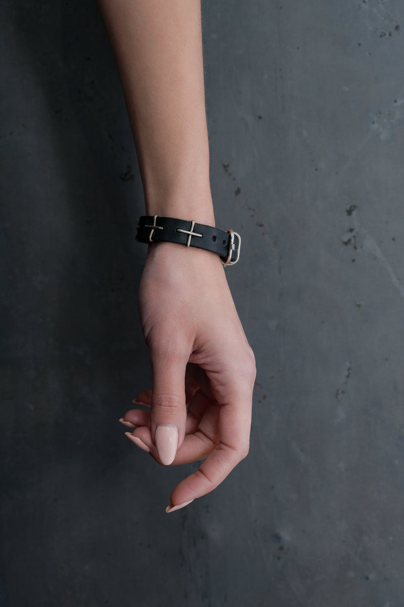 M.A+ Silver Cross Wristband