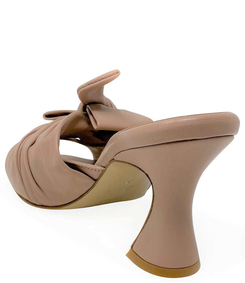 MADISON MAISON™ NUDE LEATHER BOW TIE MULE-NOBLEMARS