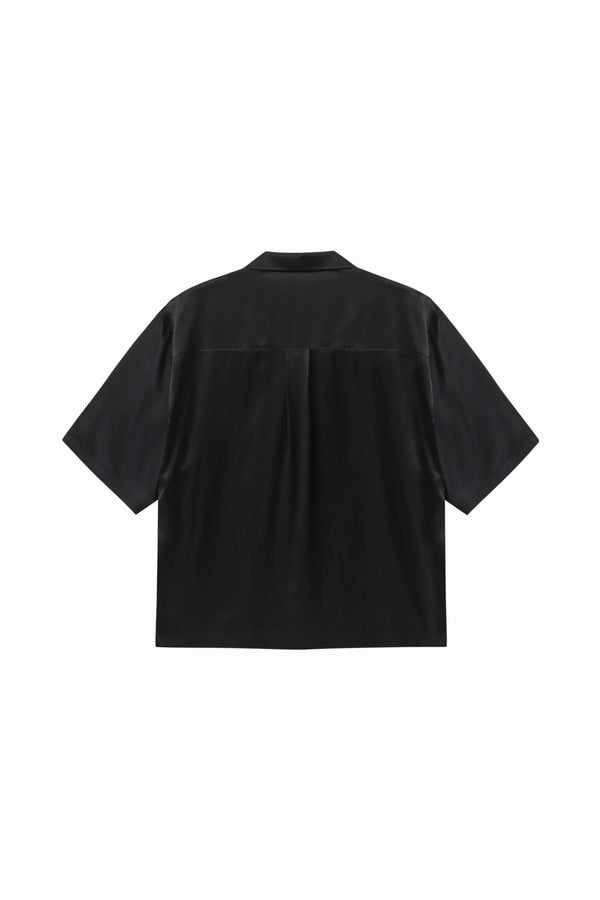 DET BLEV SENT Men Silk Short Sleeve Shirt-NOBLEMARS