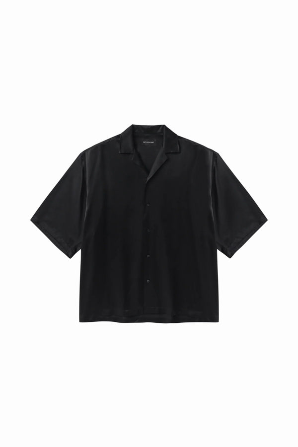DET BLEV SENT Men Silk Short Sleeve Shirt-NOBLEMARS