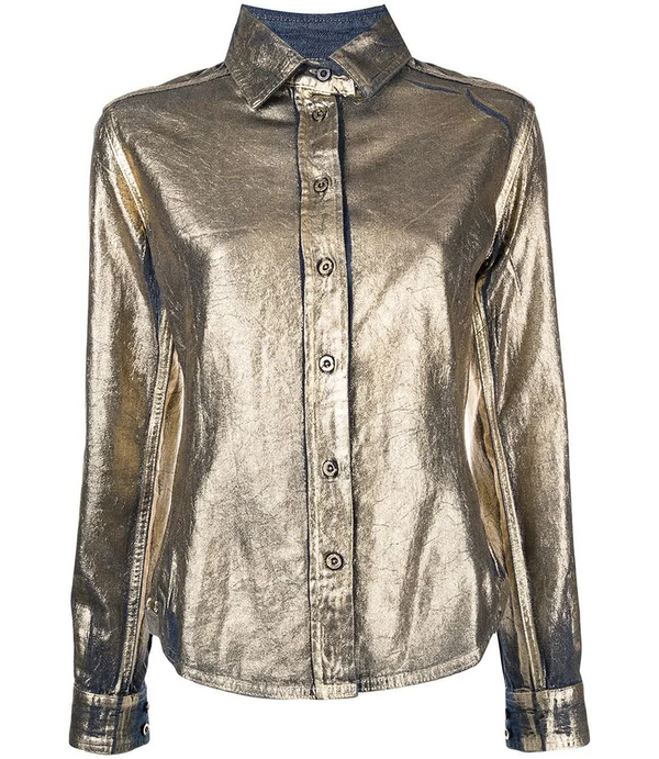 Madison Maison™ Laminated Denim Bronze Shirt-NOBLEMARS