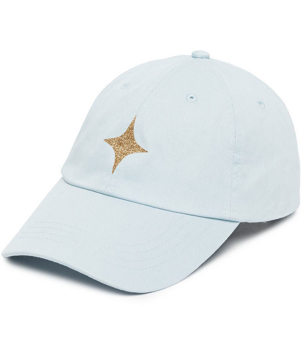 Madison Maison™ Sky Blue Baseball Cap With Glitter Star-NOBLEMARS