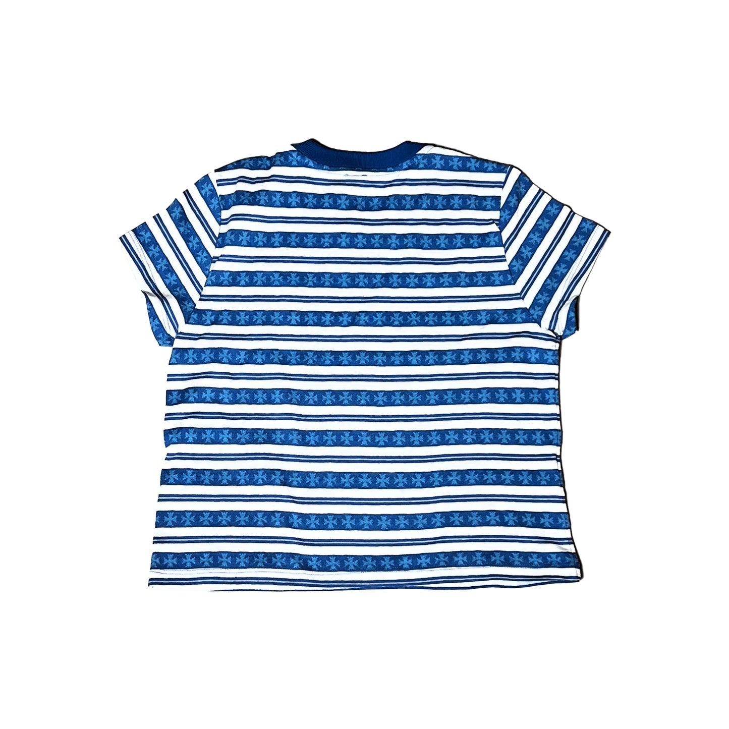 Chrome Hearts Teens From Mars Striped Plus Cross T-Shirts Blue