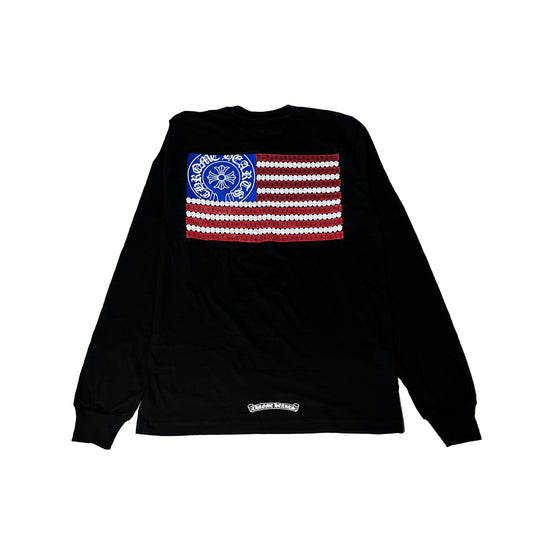 Chrome Hearts American Flag L/S T-Shirt Black - NOBLEMARS