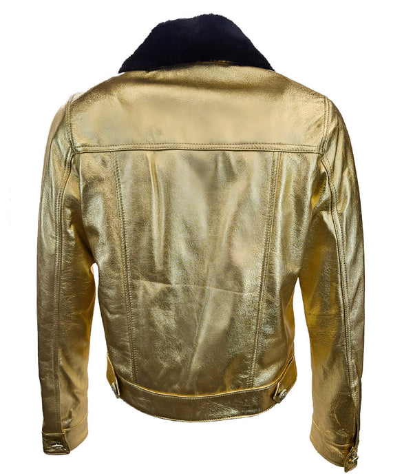 Madison Maison™ Gold/Black Leather Jacket-NOBLEMARS
