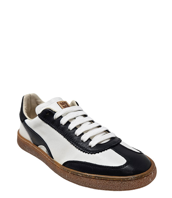 Moma Black/White Lace Up Low Top Sneakers-NOBLEMARS