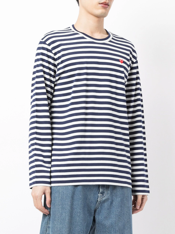 COMME DES GARCONS PLAY Men Small Heart Long Sleeve Shirt-NOBLEMARS