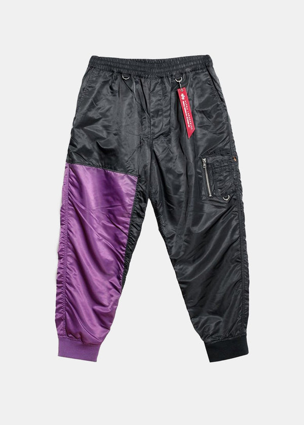 C2H4 Black & Purple Patchwork sweatpants - NOBLEMARS