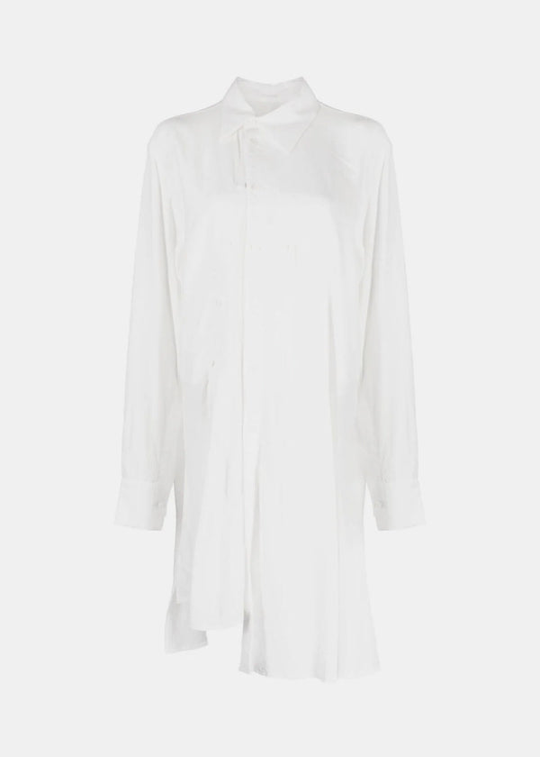 Yohji Yamamoto White Asymmetric Button-Up Shirt - NOBLEMARS