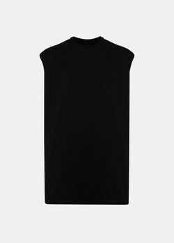 RICK OWENS Black Sleeveless Cotton T-shirt - NOBLEMARS