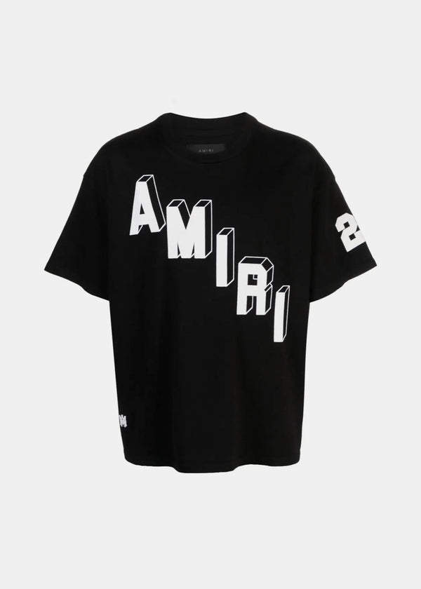 AMIRI Black Flocked Hockey Skater T-Shirt - NOBLEMARS