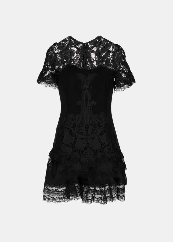 Jonathan Simkhai Black Lace-Panelled Crepe Dress - NOBLEMARS