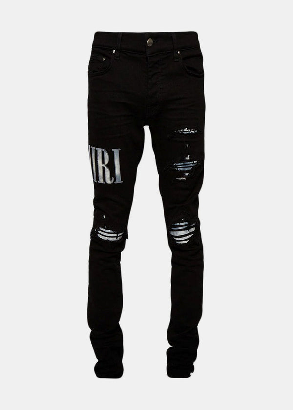 Amiri Black Tie-Dye Core Logo Jeans - NOBLEMARS