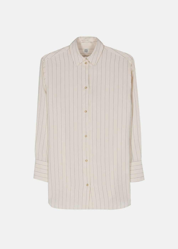 TOTEME Ecru Pinstriped Buttoned Shirt - NOBLEMARS