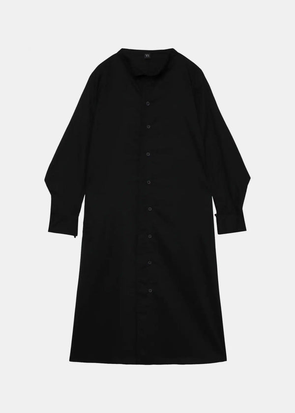 Y'S Black Long-Sleeve Midi Shirtdress - NOBLEMARS