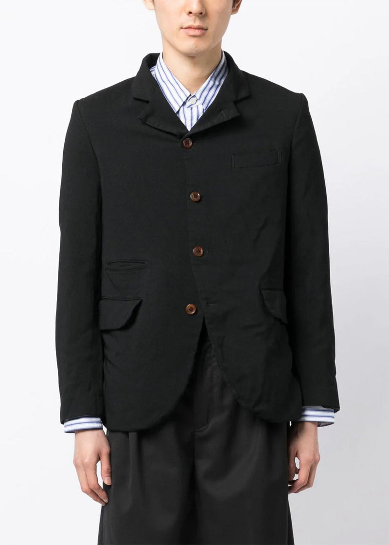 Comme Des Gar?ons Homme Plus Black Ruffled Blazer - NOBLEMARS