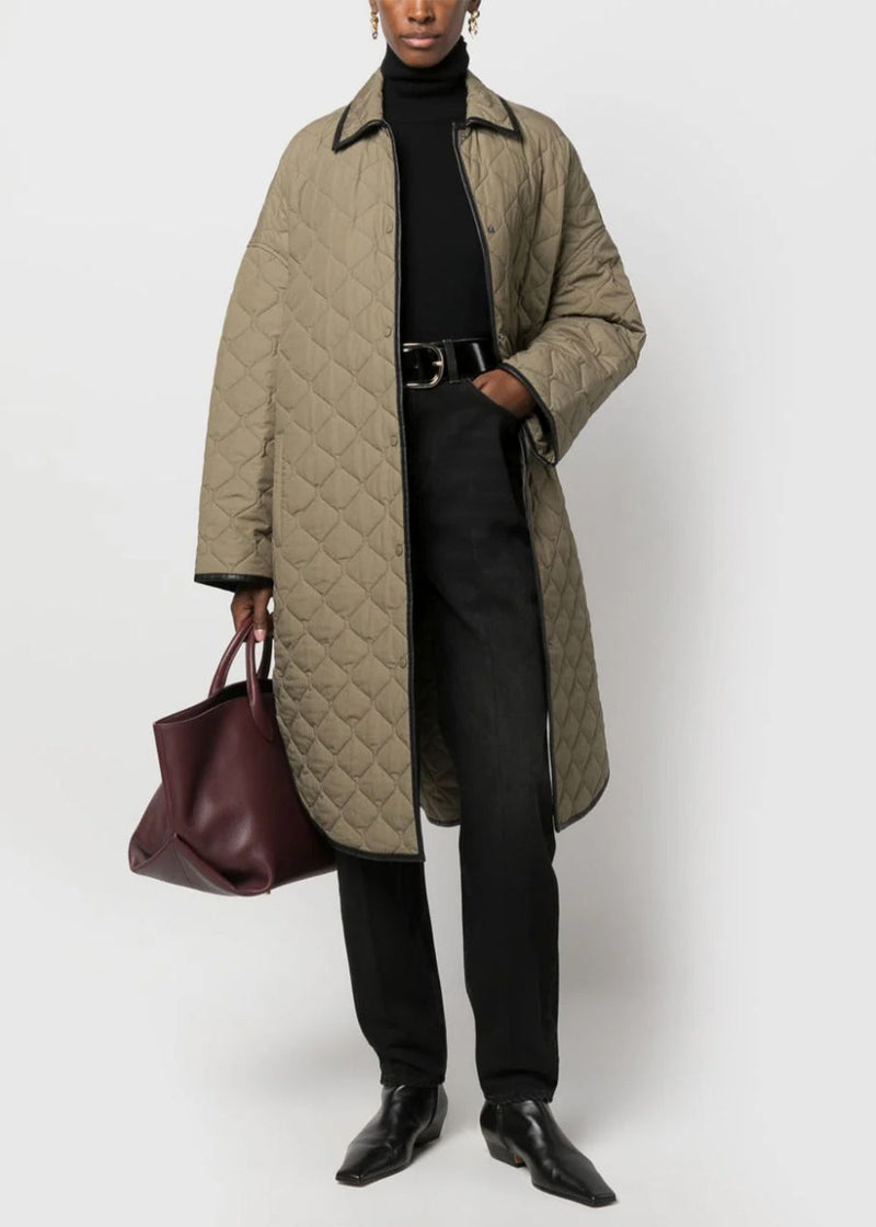 TOTEME Beige Quilted Cocoon Coat - Noblemars