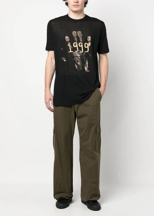 Song For The Mute Black "1999 HAND" Slim Tee - NOBLEMARS