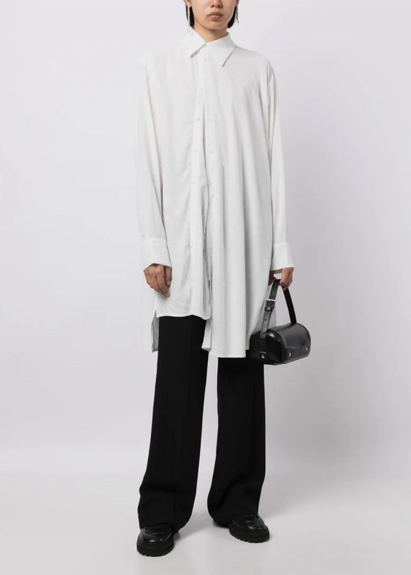 Yohji Yamamoto White Asymmetric Button-Up Shirt - NOBLEMARS