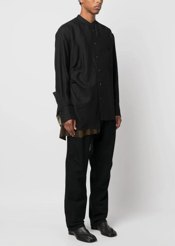 ZIGGY CHEN Black Asymmertic Collage Shirt - NOBLEMARS