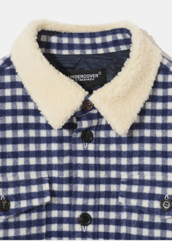 UNDERCOVER Navy/Red Check Blouson Jacket - NOBLEMARS
