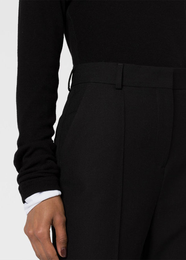 TOTêME Black Sewn Pleat Wool-Blend Trousers - NOBLEMARS