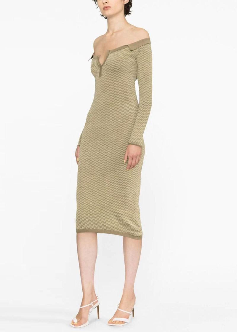 Jacquemus Green 'La Robe Maille Pampero' Dress - NOBLEMARS