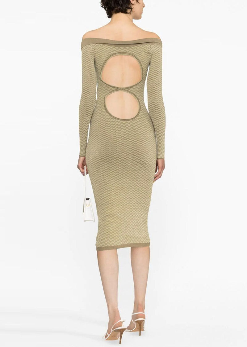 Jacquemus Green 'La Robe Maille Pampero' Dress - NOBLEMARS