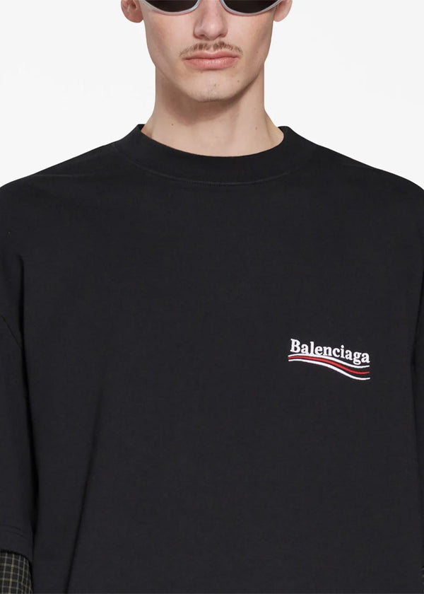 Balenciaga Black Political Campaign Layered T-Shirt - NOBLEMARS