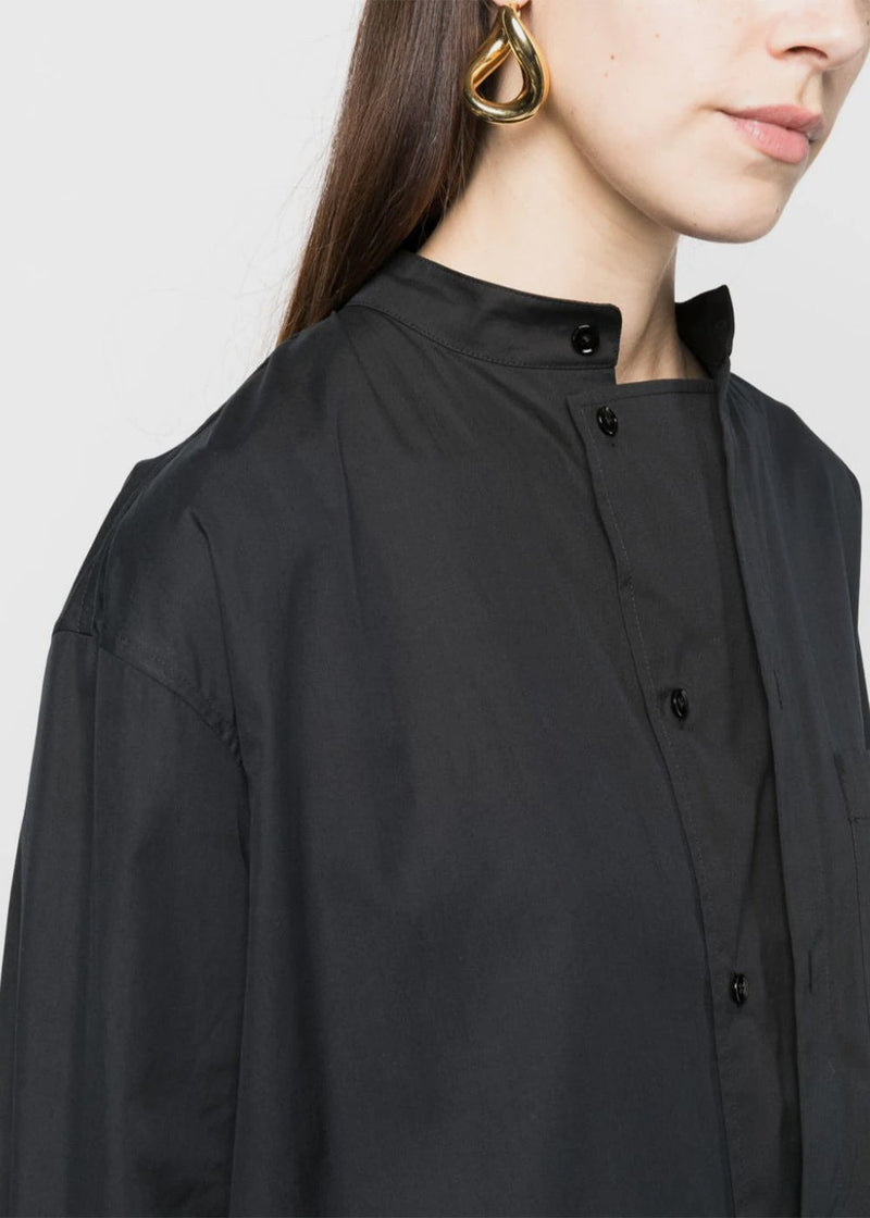 Lemaire Black Officer Collar Shirt Dress - NOBLEMARS
