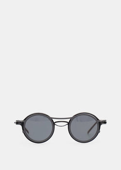 RIGARDS Vintage Black The Virdi-Anne Round-Frame Sunglasses - NOBLEMARS