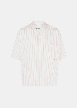 Sunnei White Pinstripe Short-Sleeve Shirt - NOBLEMARS
